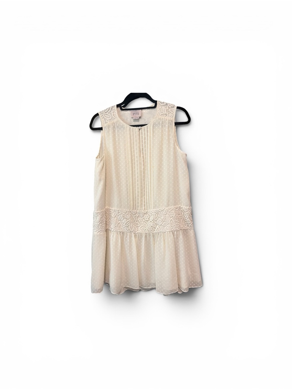 Marchesa Rose Cream Pleated Dot-Texture Blouse